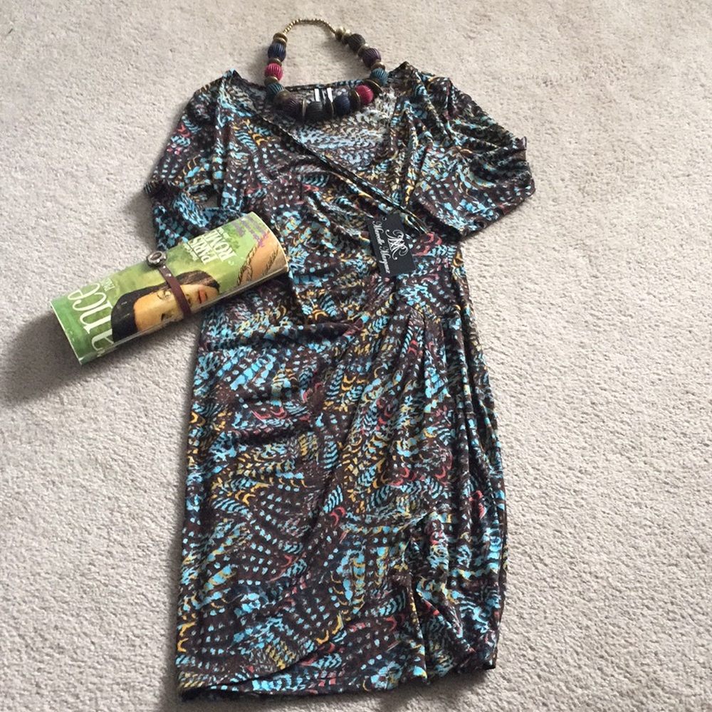 Knit faux wrap dress from Marcelle Margaux